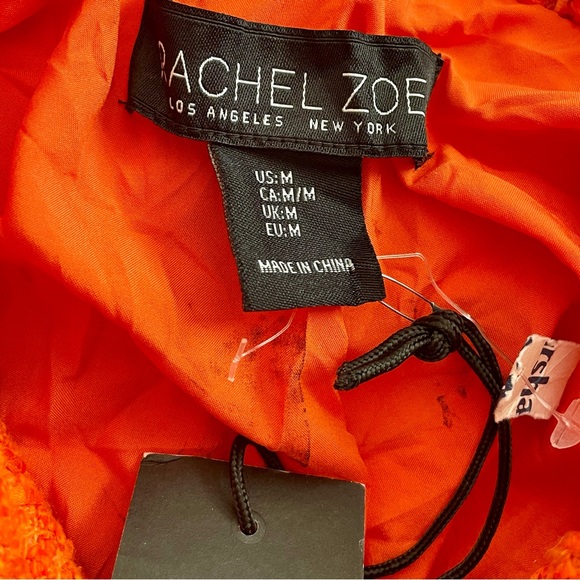 Rachel Zoe Vibrant Orange Tweed Blazer - Picture 6 of 8